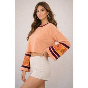 Free People All In Cuff Long Sleeve Top Size Small